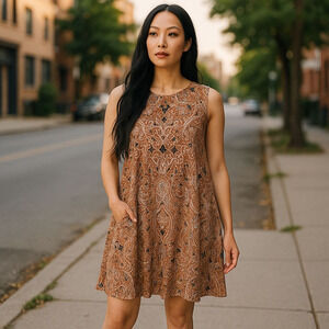 Nicole Miller New York Swing Sleeveless Paisley Dress with Pockets NWT Size XS